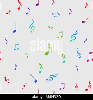 Colorful Seamless background with notes, vector illustration. seamles Stock Vector