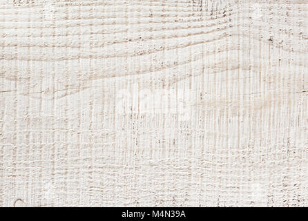 Fragment of old wooden board painted white. Stock Photo