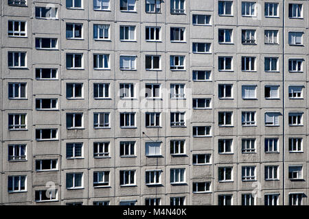 Typical old panel apartment with a lot of windows from Budapest, Hungary, as a texture or for background Stock Photo