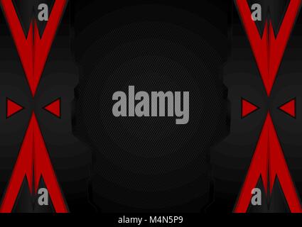 Geometric background Red and Black color with copy space, vector illustration Stock Vector