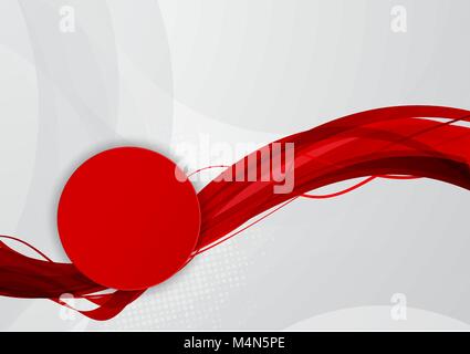 Red and gray wave abstract vector, graphic design Stock Vector