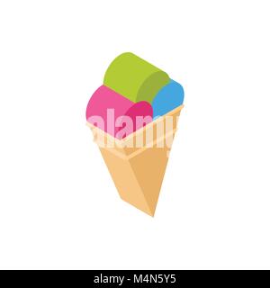 Ice Cream Cone Icon Isometric Isolated Tourism And Travel Concept Stock Vector