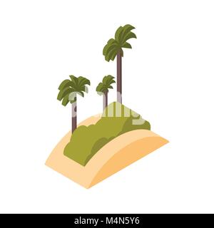 Beach With Palms Icon Isometric Isolated Sea Tourism And Travel Summer Concept Stock Vector