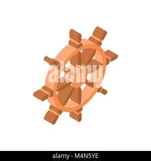 Ship Steering Wheel Icon Isometric Isolated Tourism And Travel Concept Stock Vector