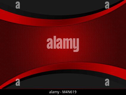 Red and black waves abstract vector background with copy space Stock Vector