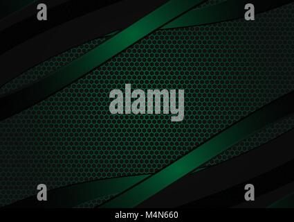 Black and green geometric abstract vector background with copy space with copy space modern design Stock Vector