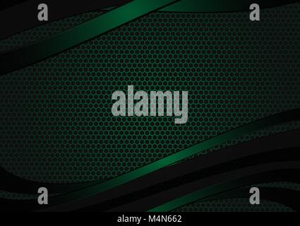 Black and green geometric abstract vector background with copy space with copy space modern design for your business Stock Vector