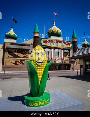 The Corn Palace, commonly advertised as The World's Only Corn Palace and the Mitchell Corn Palace, is a multi-purpose arena/facility located in Mitche Stock Photo