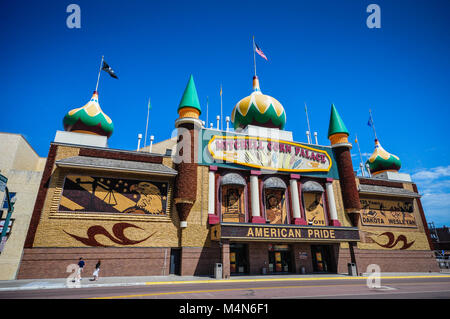The world's only corn palace, located in Mitchell South Dakota has the