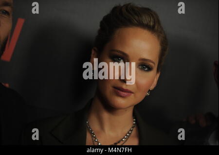 Washington, DC, USA. 15th Feb, 2018. Jennifer Lawrence arrives to a special screening of 'Red Sparrow' at The Newseum on February 15, 2018 in Washington, DC. Credit: Hoo.Me.Com/Media Punch/Alamy Live News Stock Photo