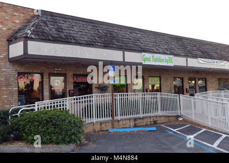 Parkland, Florida, USA. 16th Feb, 2018. Outside view of Sunrise Tactical Supply store in Coral Springs, Florida on February 16, 2018 where school shooter Nikolas Cruz bought his AR-15 to gun down students at Marjory Stoneman High School. The heavily armed teenager who gunned down students and adults at a Florida high school was charged Thursday with 17 counts of premeditated murder, court documents showed.Nikolas Cruz, 19, killed fifteen people in a hail of gunfire at Marjory Stoneman Douglas High School in Parkland, Florida. Two others died of their wounds later in hospital, the sheriff's off Stock Photo