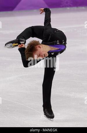 Gangneung, South Korea. 17th Feb, 2018. Ice skater MIKHAIL KOLYADA of Olympic Athlete from Russia competes during the Men's Figure Skating at the PyeongChang 2018 Winter Olympic Games at Gangneung Ice Arena. Credit: Paul Kitagaki Jr./ZUMA Wire/Alamy Live News Stock Photo