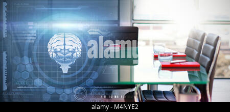 Composite image of dna helix and brain interface Stock Photo