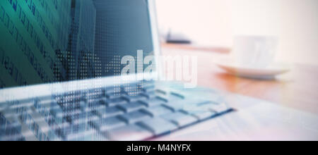 Composite image of composite image of binary code on digital screen Stock Photo
