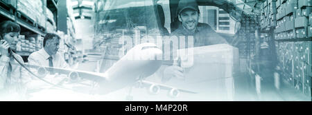 Composite image of graphic airplane Stock Photo