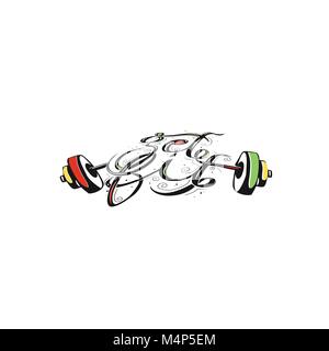 Weightlifting vector illustration. Stock Vector