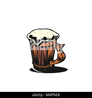 Simple beer mug vector illustration. Stock Vector
