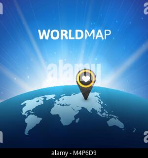 World map vector illustration, infographic design template Stock Vector