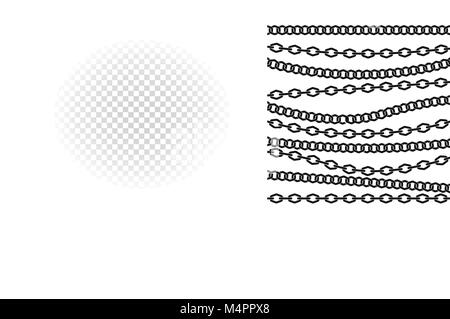Chain vector pattern. Black silhouette on white background. Stock Vector