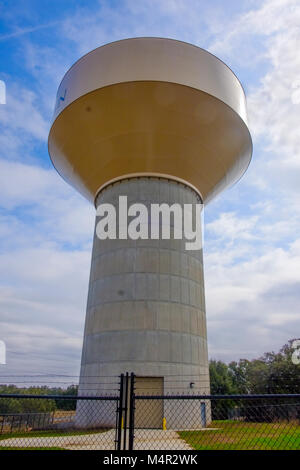 Large water tower used for municipal water storage and supply shown against the sky Stock Photo