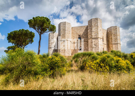 Castel del Monte, the famous castle built in an octagonal shape by the Holy Roman Emperor Frederick II in the 13th century in Apulia, Italy Stock Photo