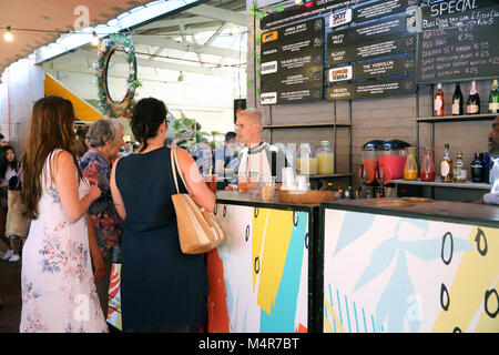 Bar at the Neighbourgoods Market, in now uber trendy Woodstock, Cape Town, South Africa Stock Photo