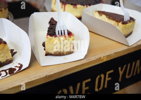 Delicious cheesecake at the Neighbourgoods Market, in now uber trendy Woodstock, Cape Town, South Africa Stock Photo