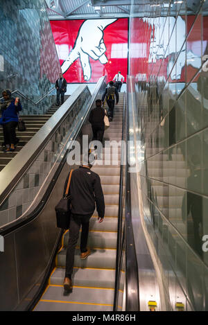 Exiting the Capitol Hill Station of the Link Light Rail, Seattle, Washington, USA Stock Photo