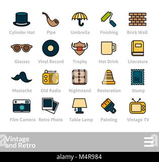 Outline icons thin flat design, modern line stroke style Stock Vector