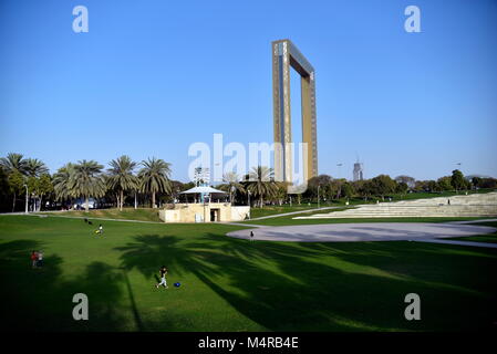 Dubai, United Arab Emirates, February 16, 2018, Zabeel Park located in Zabeel district, Dubai, one of the best park in Dubai with very good view from  Stock Photo