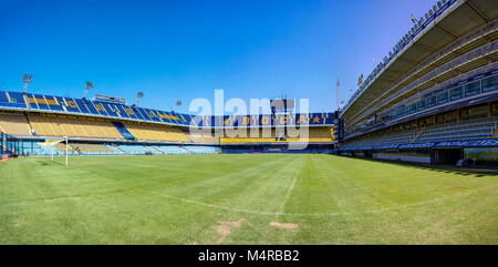 BUENOS AIRES, ARGENTINA - JANUARY 20, 2018: Detail from La bombonera stadium in Buenos aires, Argentina. It is Boca Juniors owned stadium and was buil Stock Photo