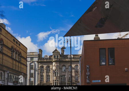DUBLIN, IRELAND - February 17th, 2018: buildings in King Street South in DUblin city centre Stock Photo