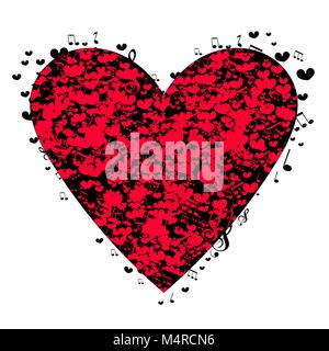 Musical heart for Valentine's day. Stock Vector