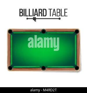Empty Billiard Table Vector. Green Game Snooker Table. Top View ...