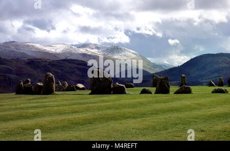 Castle Rigg stone circle in early spring Stock Photo
