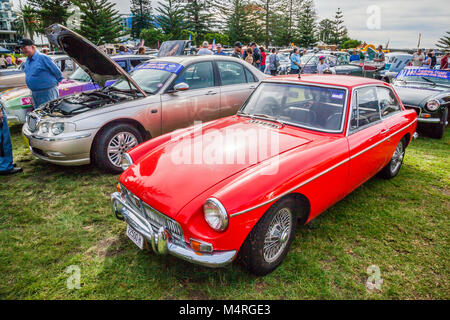 Australia, New South Wales, Central Coast, 1965 MG MGB GT sports car, exhibited during the Central Coast Historic Car Club Heritage Day Stock Photo