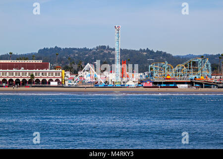 Santa Cruz Beach Boardwalk Amusement Park, Santa Cruz, California, United States Stock Photo