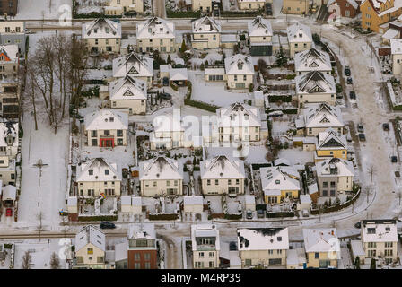 Aerial view, semi-detached houses, Housing Development London Arch, Stadtkrone East, Dortmund, Ruhr, Nordrhein-Westfalen, Germany, Europe, Ruhr area,  Stock Photo