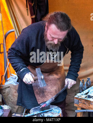 York, UK – 17 February 2018. The annual Jorvik Viking festival saw the return of Vikings to the streets of York with fantastic costumes and a packed programme full of events for the whole family. Stock Photo