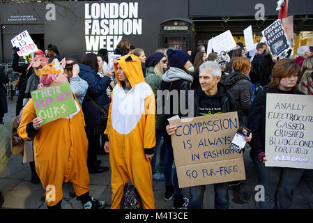 London, UK. 17th February 2018. Fashions Finest AW18 During London Fashion Week - Catwalk - LFW February 2018. A model walk the runway at the Fashions Finest show during London Stock Photo