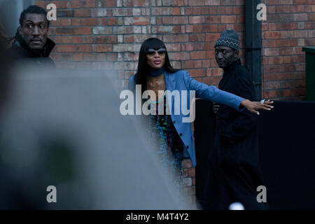 Former anti-fur campaigner (for PETA) Naiomi Campbell arrives at Burberry London Fashion Week show amid large anti-fur protest Credit: John Clarke/Alamy Live News Stock Photo