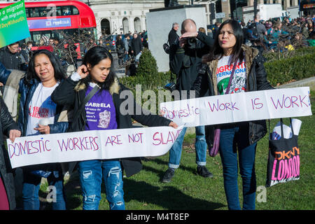 London, UK. 17th February 2018. I Day Without Us 2018. National Day of Action. Celebrating Migrants, and Migration at Parliament Square. Credit: Steve Bell/Alamy Live News. Stock Photo