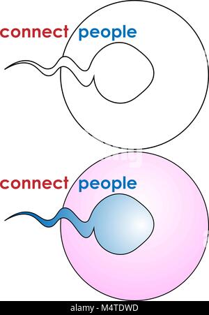 minimalistic abstract inscription connect people logo Stock Vector