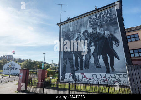 Republican mural commemorating Bloody Sunday, Bogside, Derry city, County Derry, Northern Ireland.