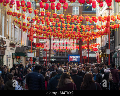 Huge crowds in Chinatown on Chinese New Year in Chinatown Stock Photo