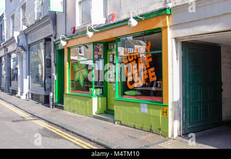 Brighton UK - The Curry Leaf Cafe restaurant in Ship Street Stock Photo