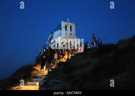 Panigiri, traditional feast at the Church of Seven Martyrs in Sifnos, Cyclades islands, Greece. Stock Photo
