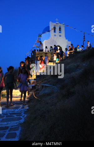 Panigiri, traditional feast at the Church of Seven Martyrs in Sifnos, Cyclades islands, Greece. Stock Photo