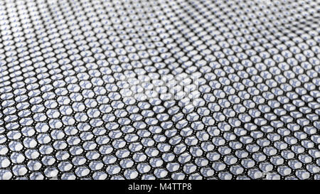 Artistic black and white texture from wavy net. Abstract detail of hexagonal mesh. Idea of science, research and technology. Small depth of sharpness. Stock Photo