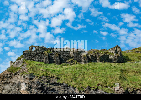 tintagel castle in cornwall, england, britain, uk. Stock Photo